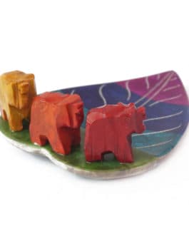 Подставка каменная MK-269 «Три слона на листе» 14*10*4см 0330