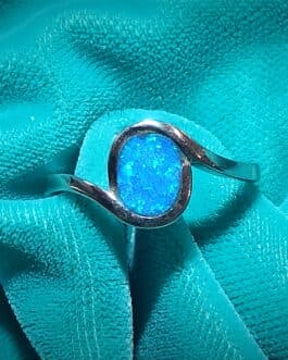 Опал голубой кольцо 01200
