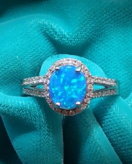 Опал голубой кольцо 01500