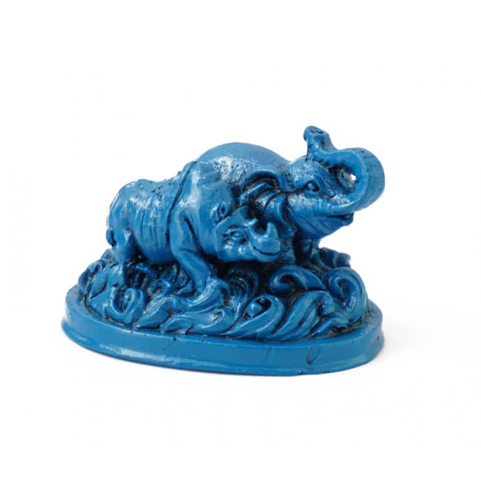 Носорог со слоном синие 9х6х6см. полистоун 0400