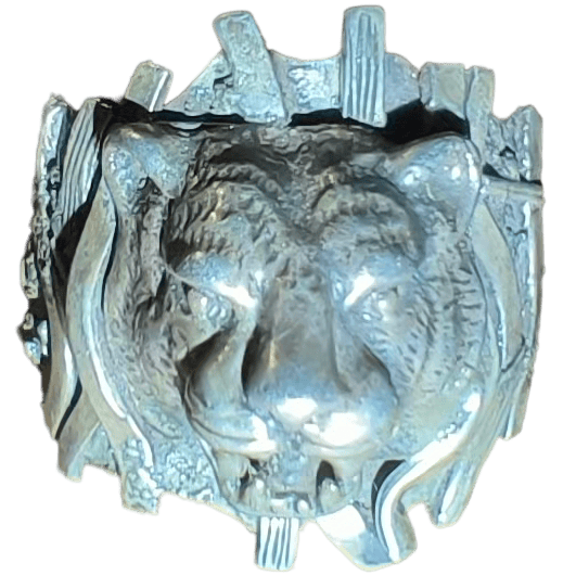 Кольцо Тигр белый метал 03300