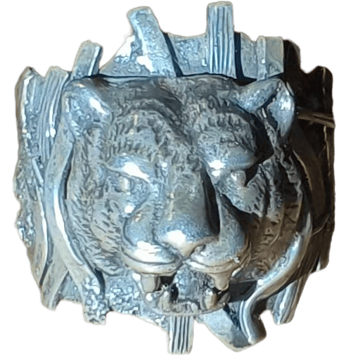 Кольцо Тигр белый метал 03300