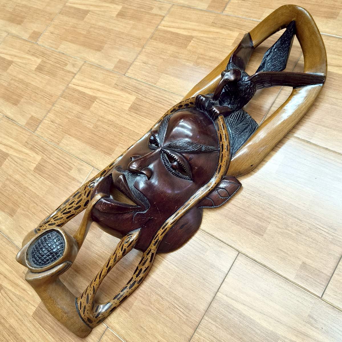 Ритуальна маска для відлякування злих духів 020000 червоне дерево