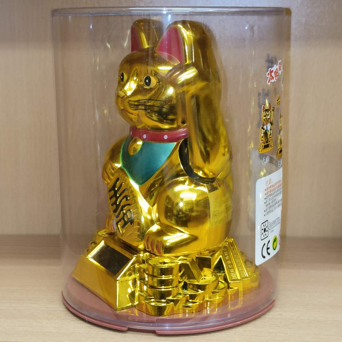 Манекі-неко сонячна батарея 15см 0800