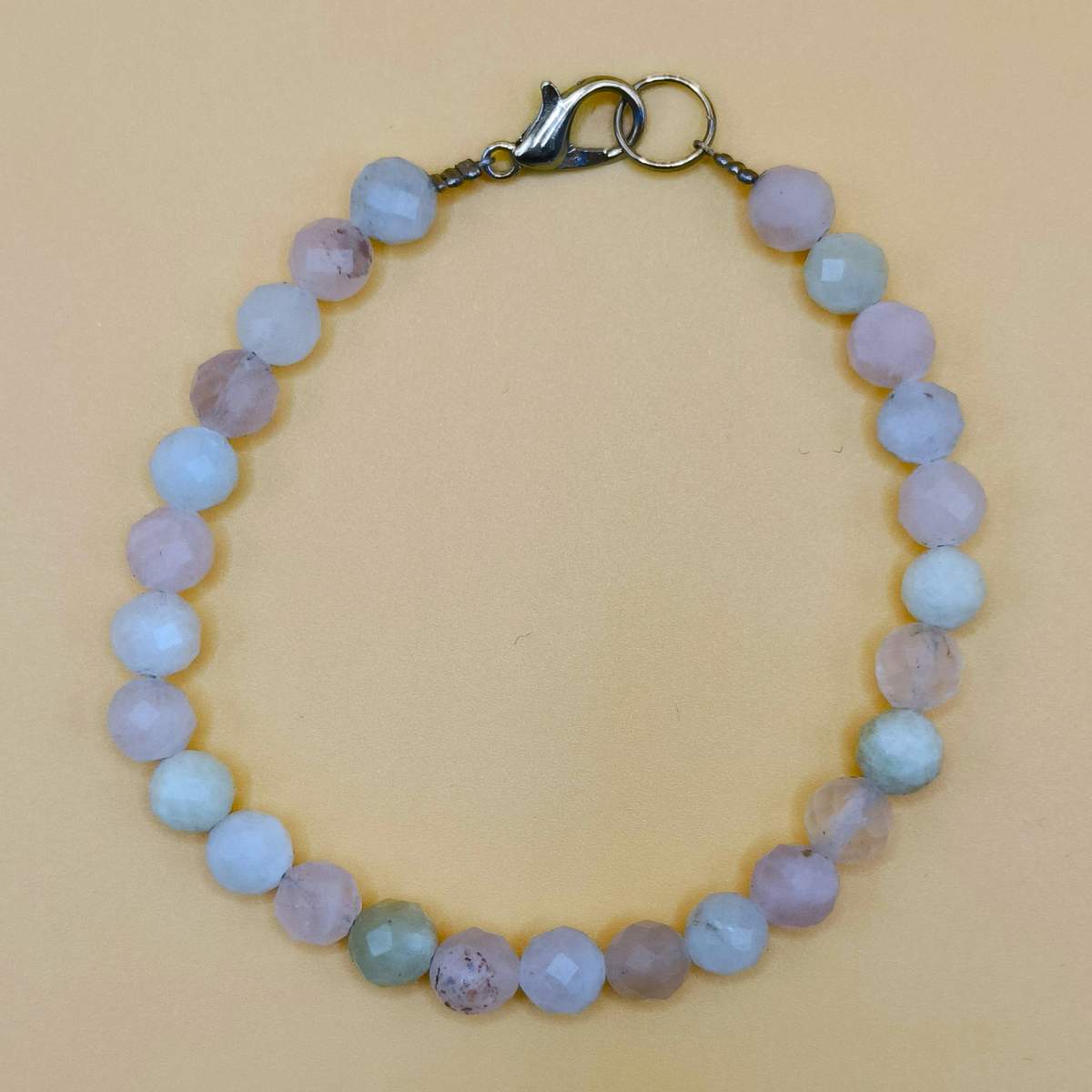 Браслет Морганіт огранка 6мм 0700