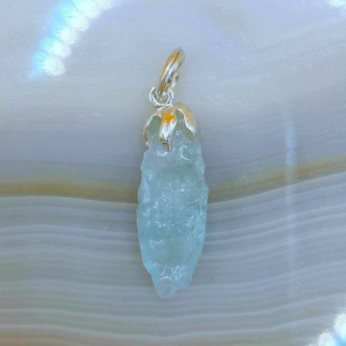 Аквамарин кристал кулон /СЗ/ 01500