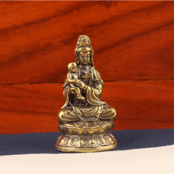«Гуань Інь захисниця дітей» бронза статуетка 0400