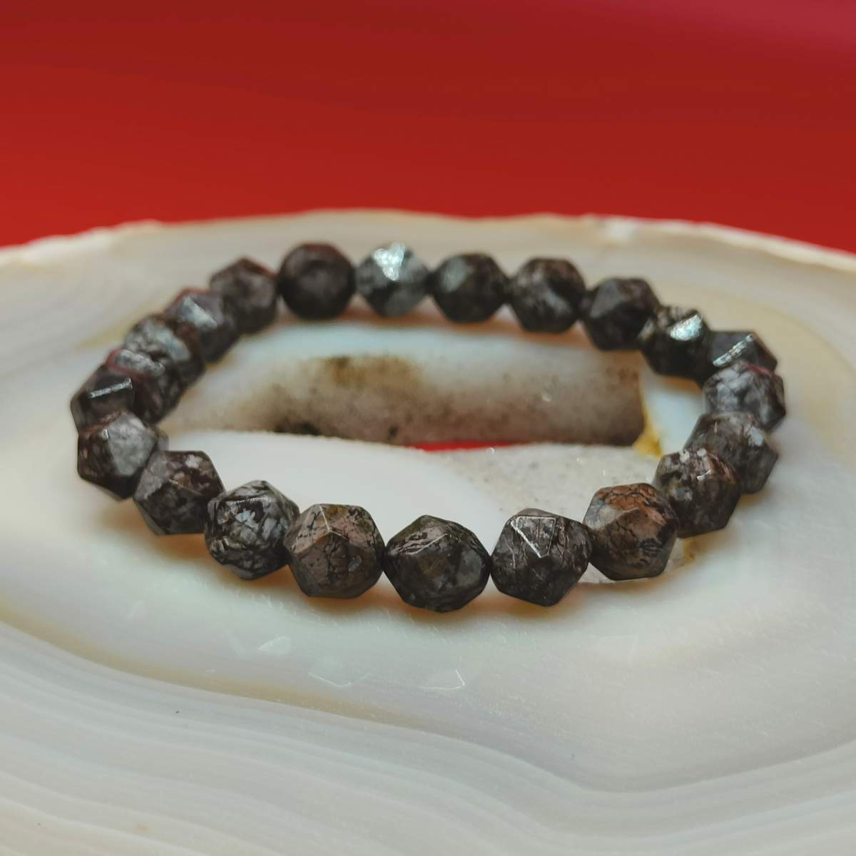 Браслет грань Яшма 8мм 0450