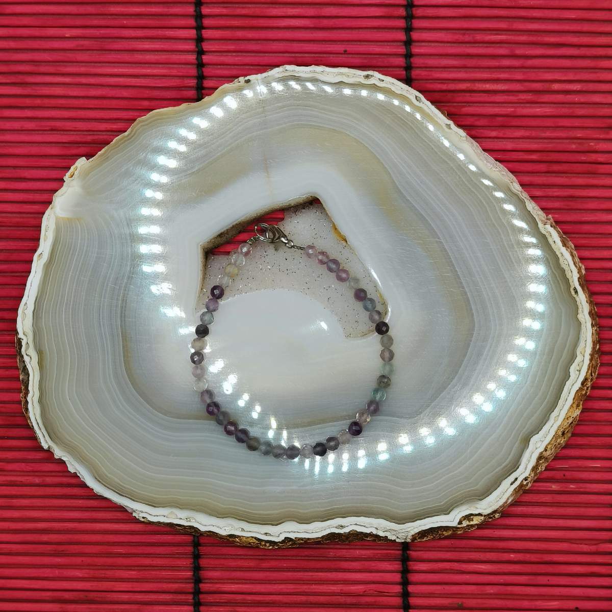 Браслет Флюорит грань 4мм 0500