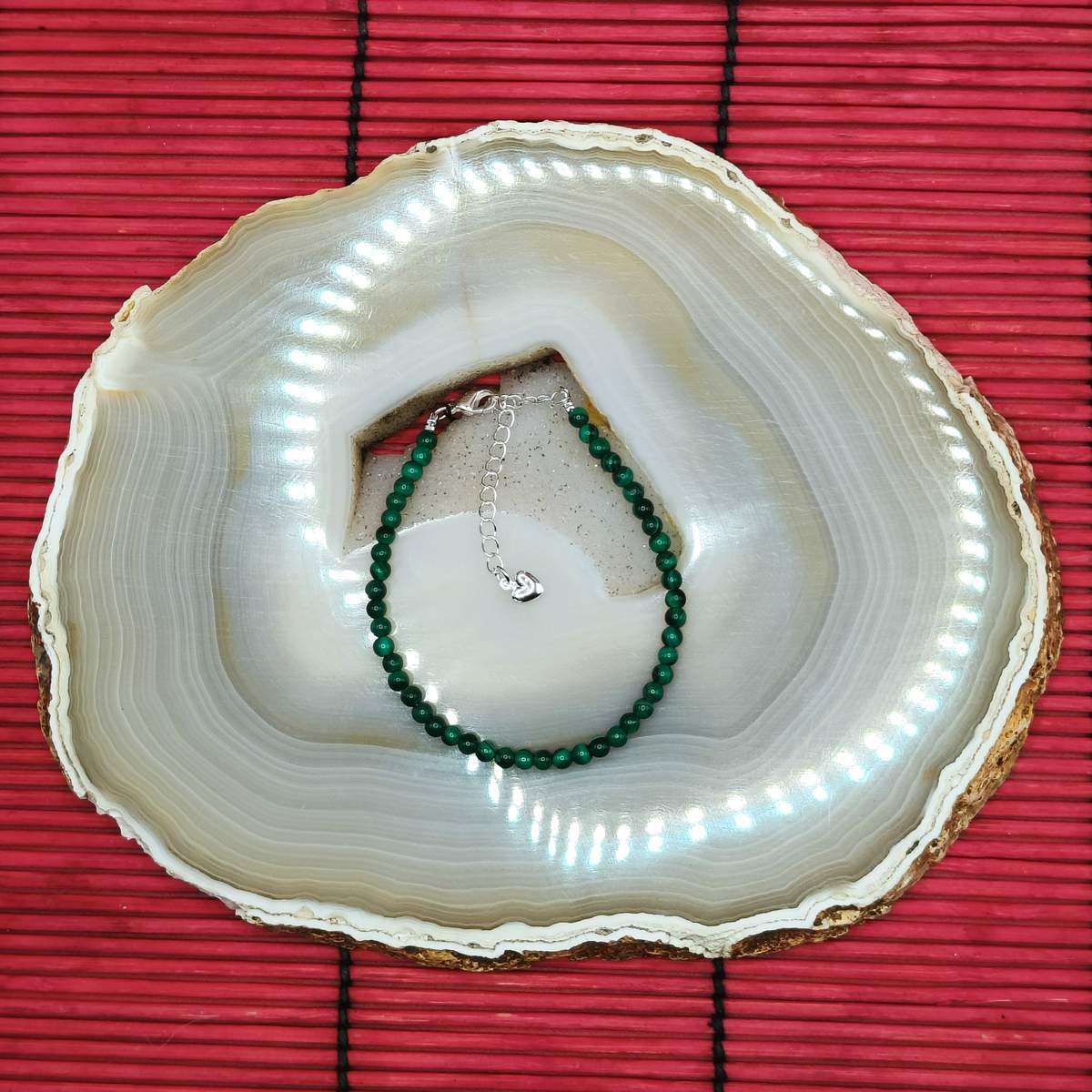 Браслет Малахіт намистина 3,5мм 0900