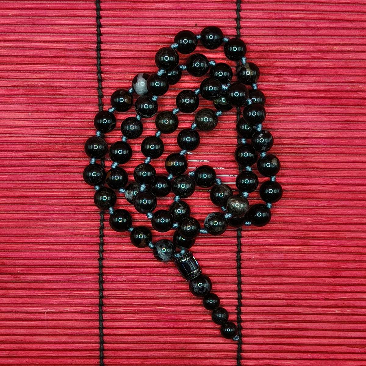 Чотки Обсидіан чорний перев’язані 54нам. 10мм 01700