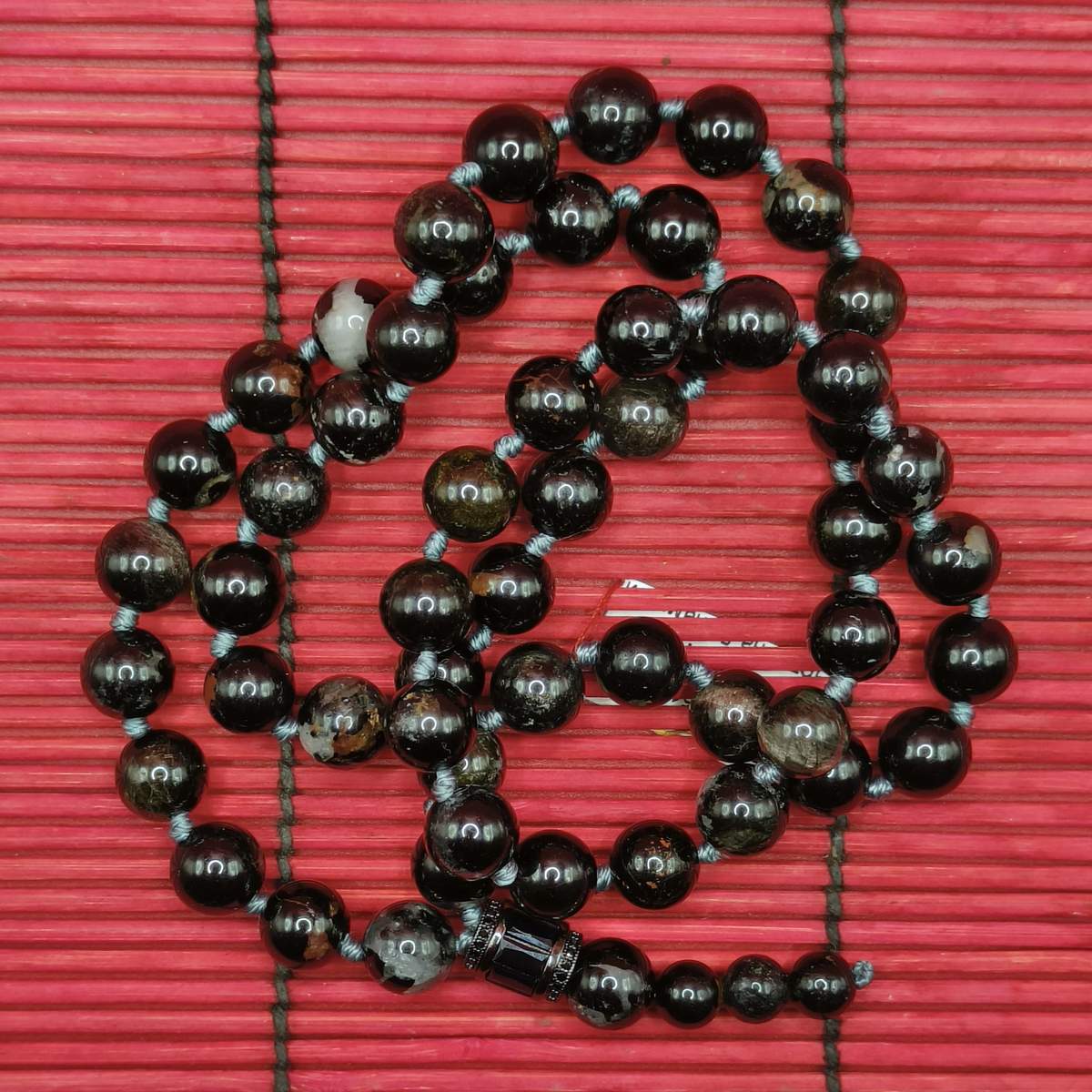 Чотки Обсидіан чорний перев’язані 54нам. 10мм 01700