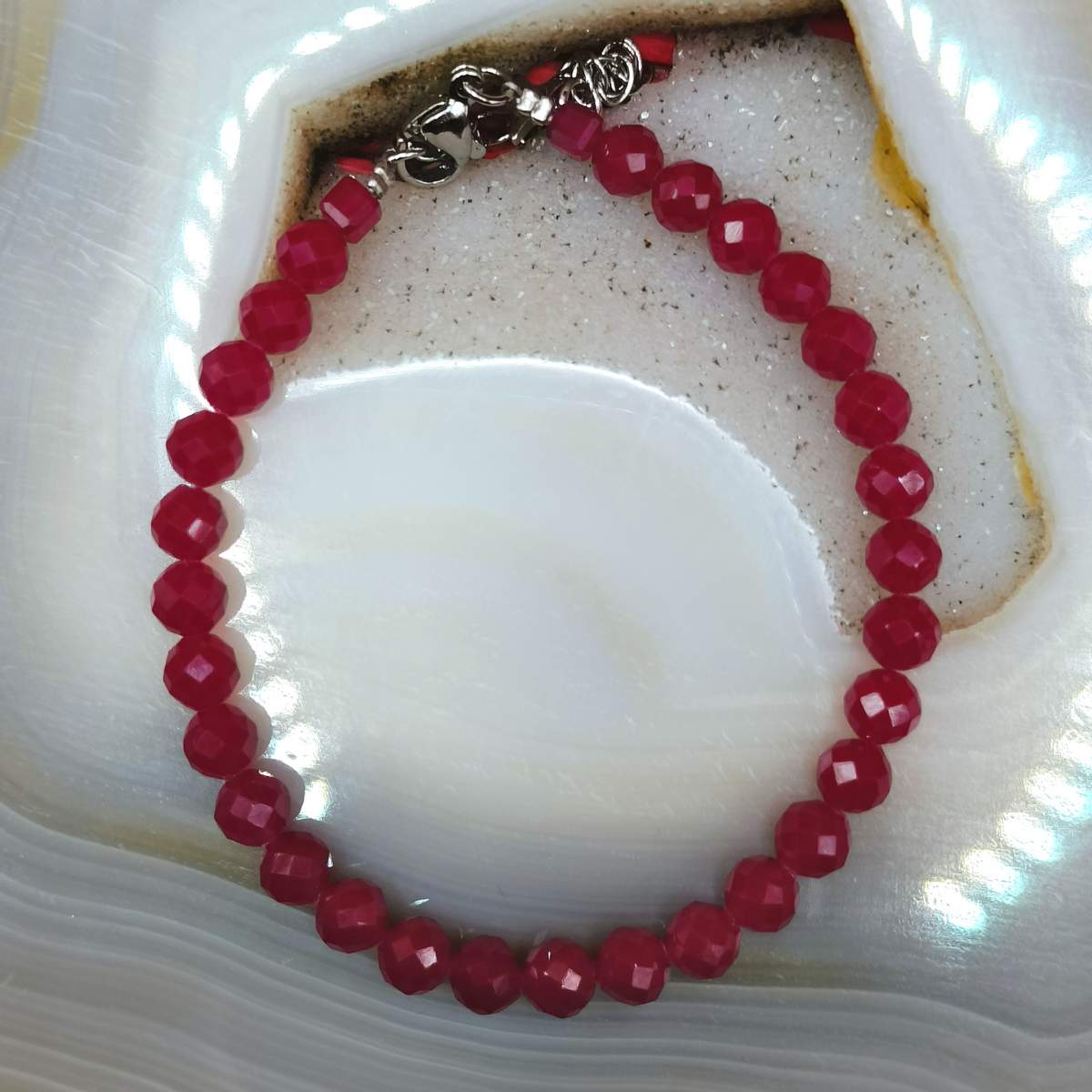 Браслет Рубін 5мм грань 01700