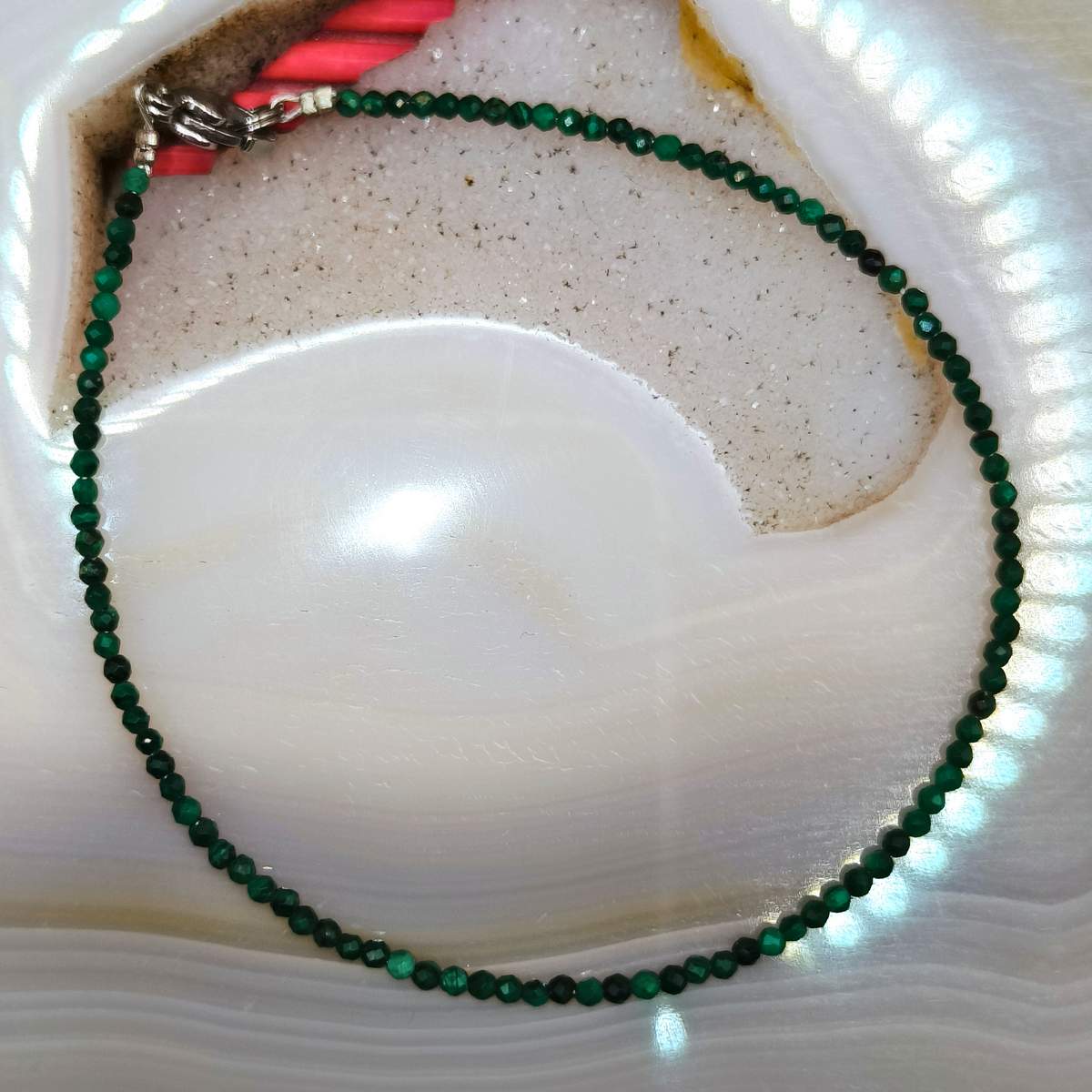 Браслет Малахіт грань 2мм 0800