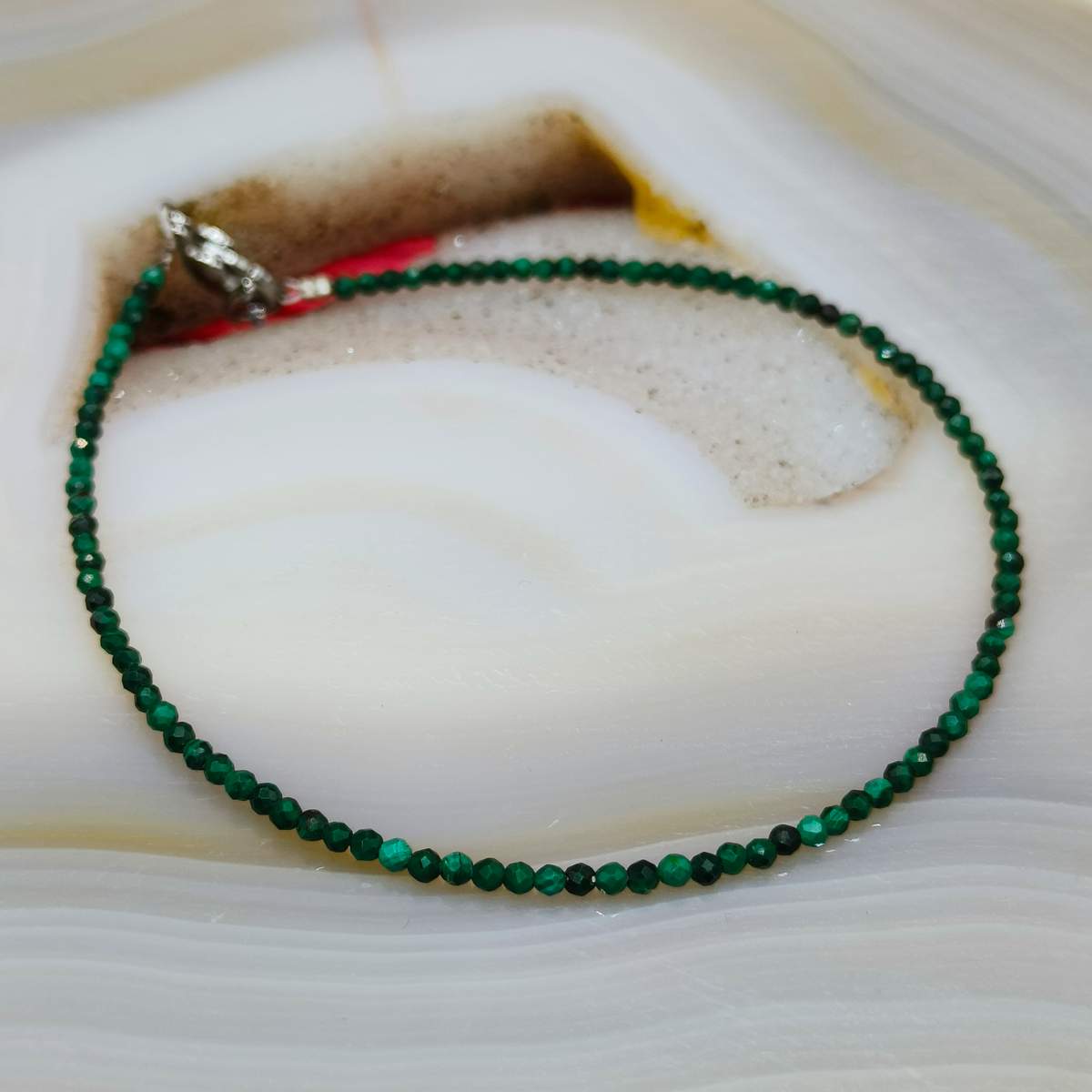 Браслет Малахіт грань 2мм 0800