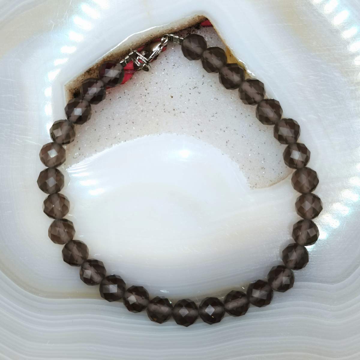 Браслет Раухтопаз огранка 6мм 0550