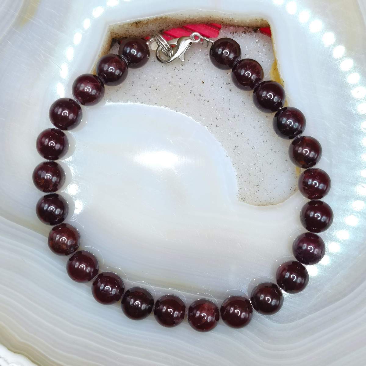 Браслет Гранат 8мм застібка 0650