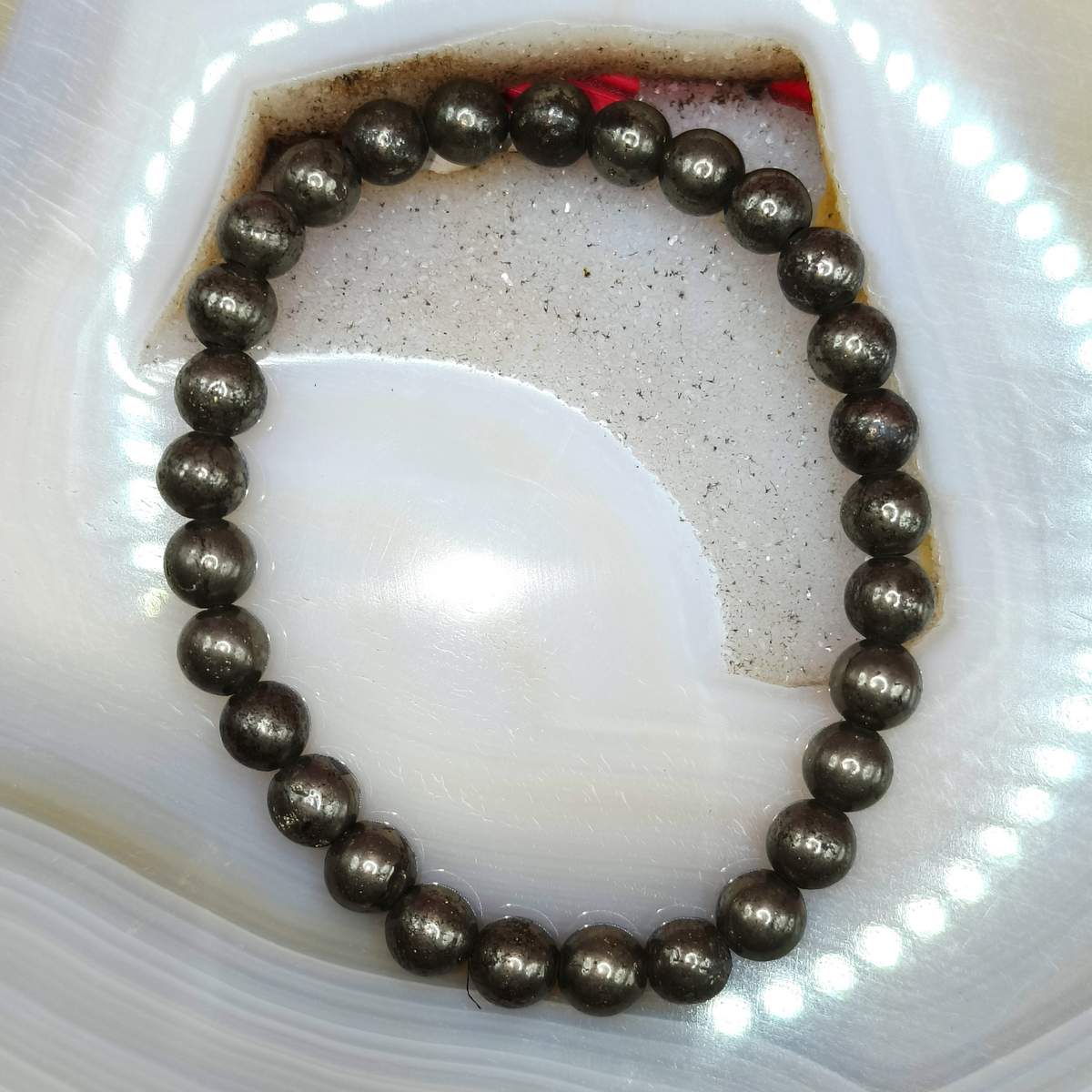 Браслет Пірит намист.6мм 0500