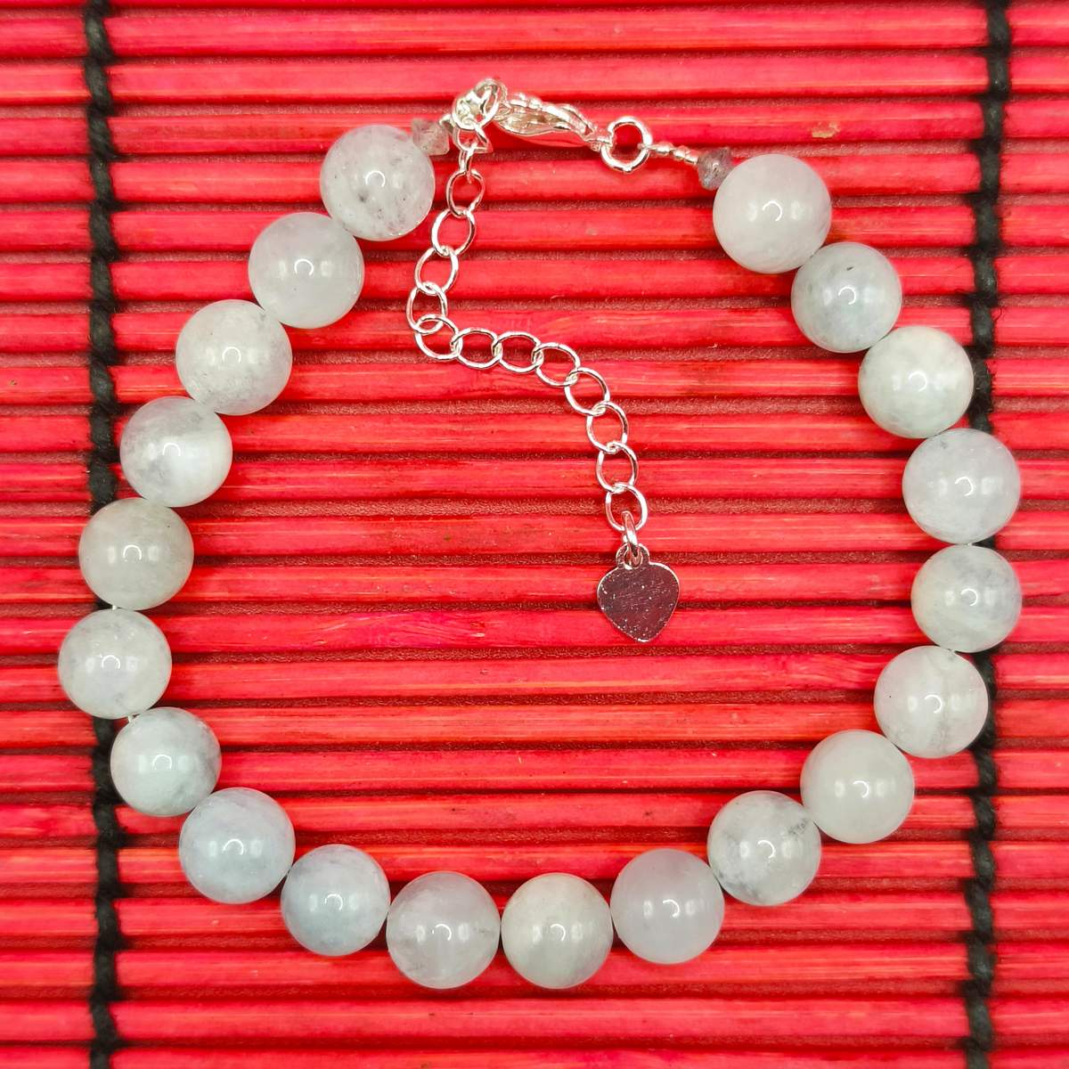 Браслет Аквамарин намист. 8мм 01700