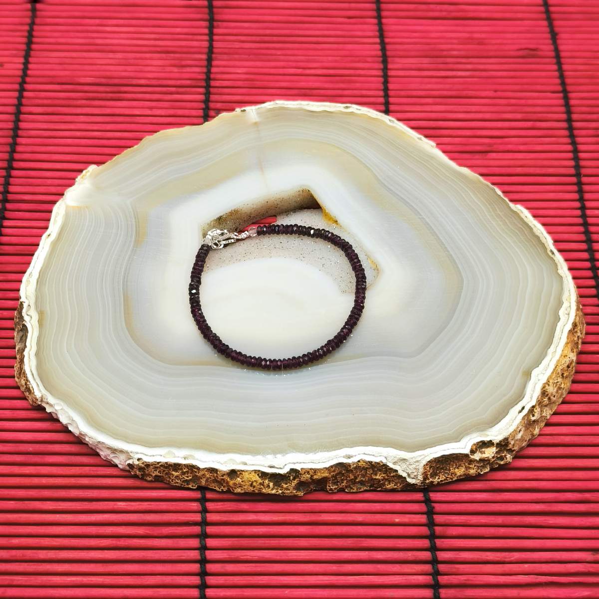 Браслет Гранат рондель 3,3мм 0900