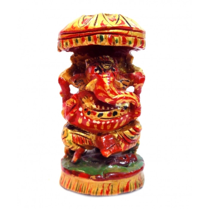Ганеш дерев’яний під парасолькою 9см. 0500