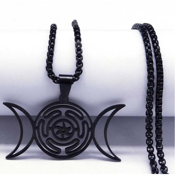 Триєдина чорний метал з ланцюжком 60см. 0300