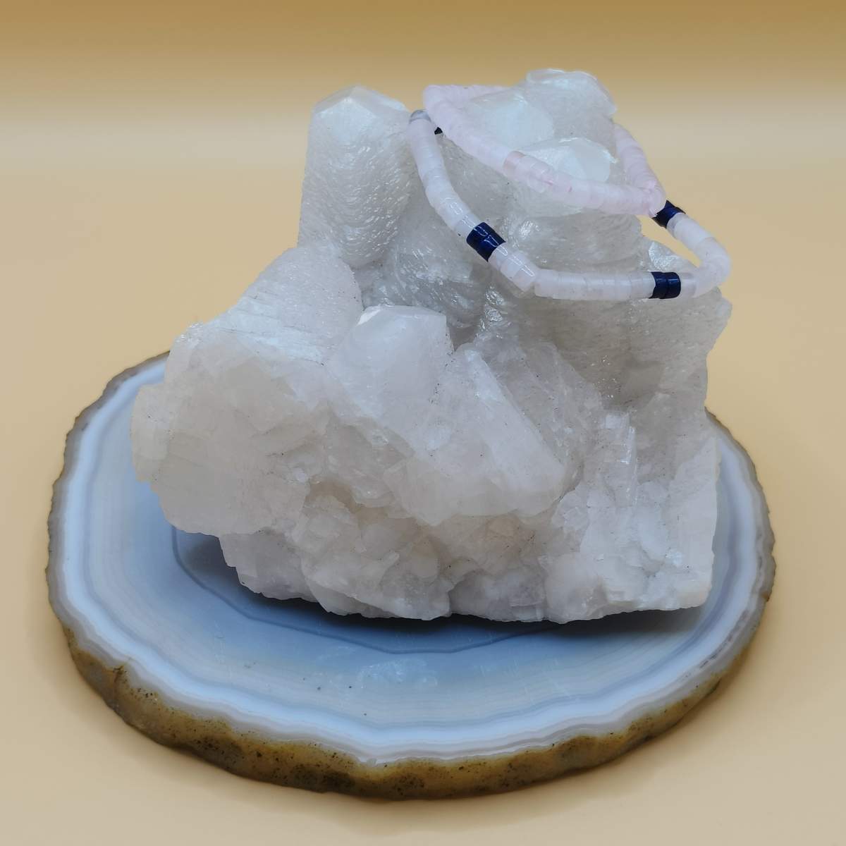 Браслет рондель Рожевий кварц 4,5мм 0300