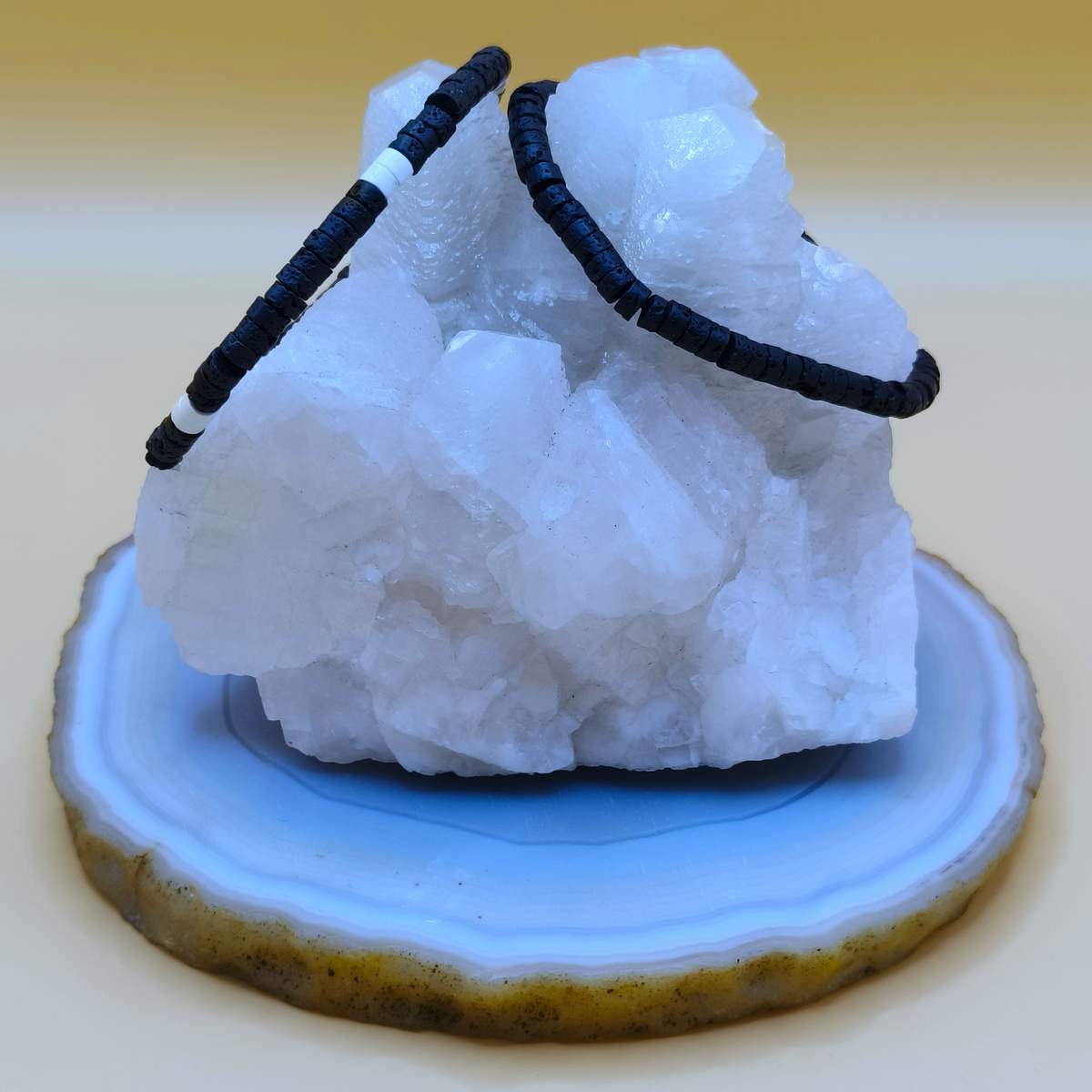 Браслет рондель Вулканічна лава 4,5мм 0300