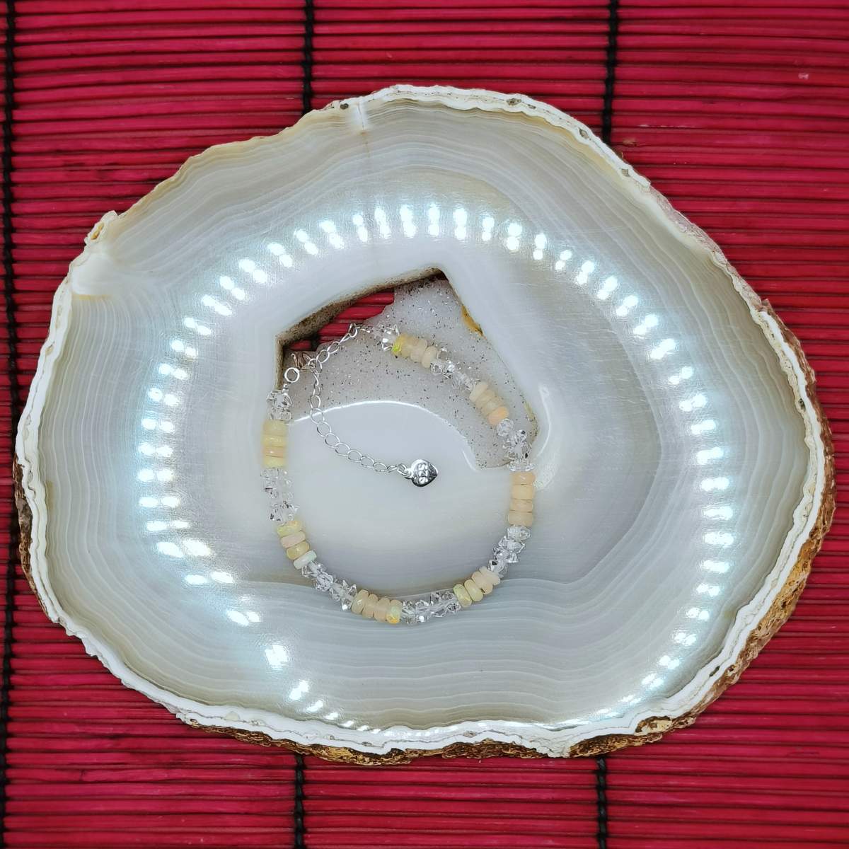 Браслет Опал Ефіопія+Херкімер /СЗ/ 02500