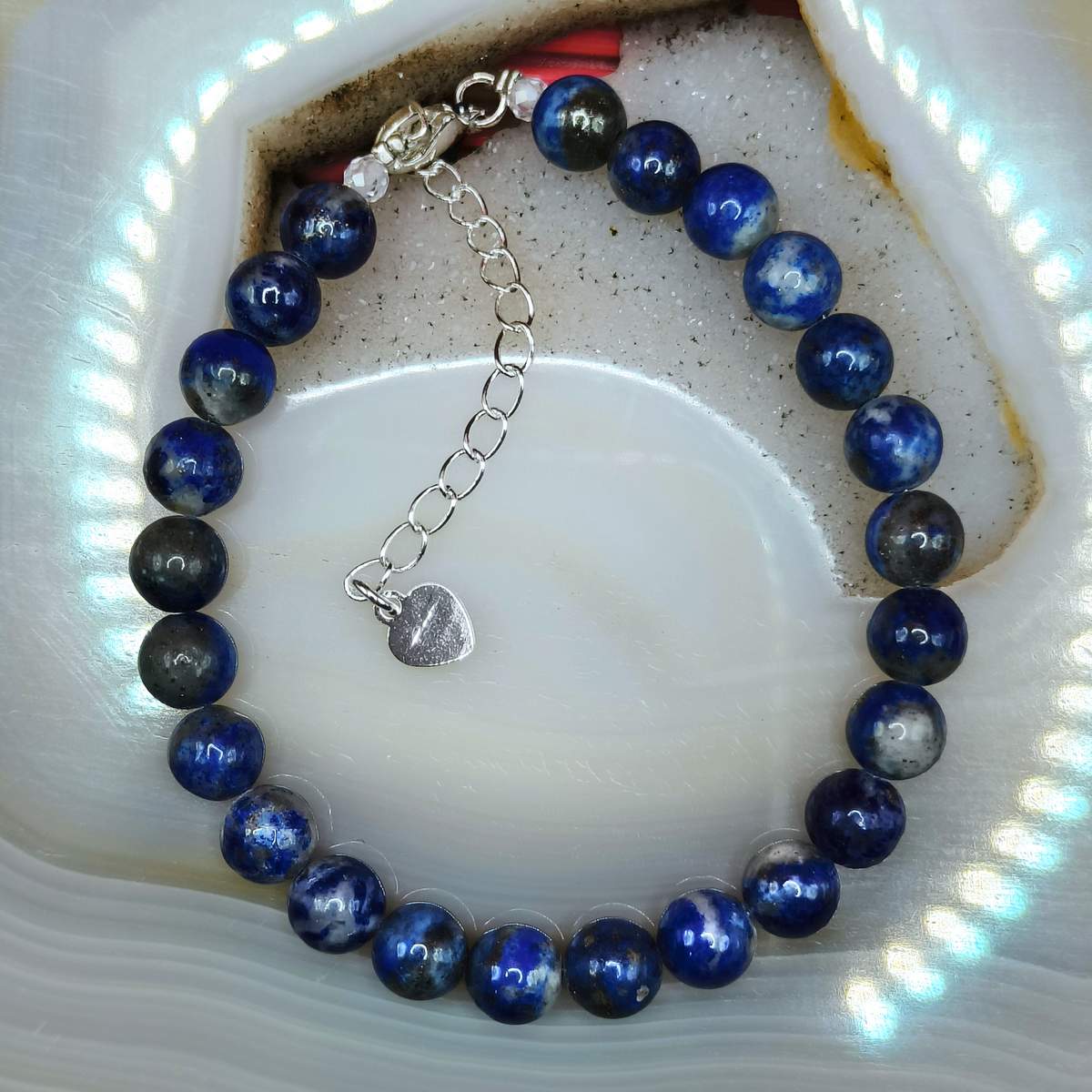 Браслет Ляпіс-лазур намист.6,5мм 0700