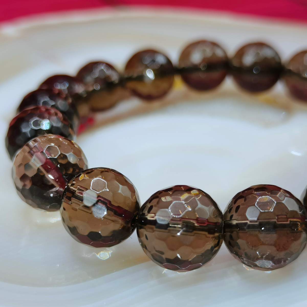 Браслет Раухтопаз /Димчастий кварц/ 12мм намистина 0600