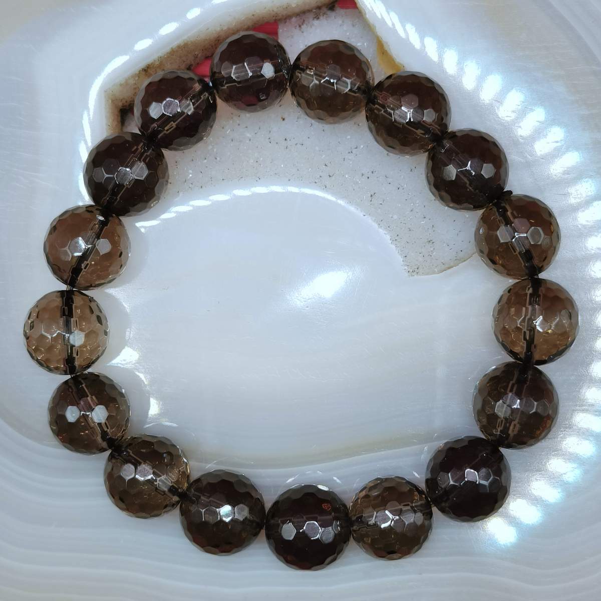 Браслет Раухтопаз /Димчастий кварц/ 12мм намистина 0600