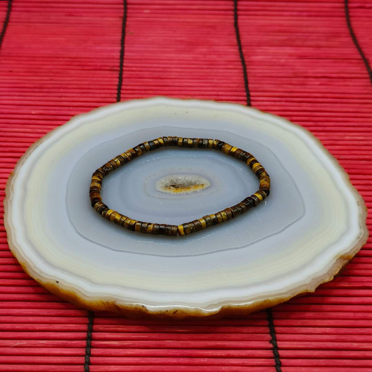 Браслет рондель Тигрове око 4,5мм 0300