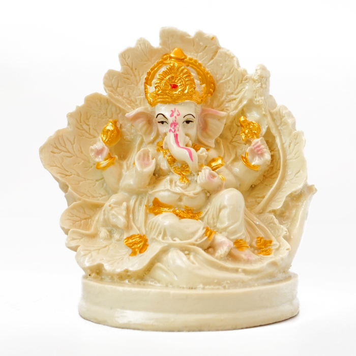 Ганеш мармурова крихта 328-128G /білий на троні/ 0450