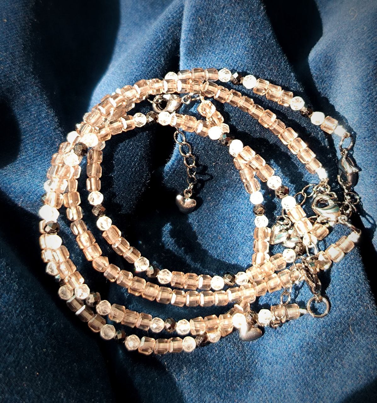 Браслет Раухтопаз куб 3мм 0750