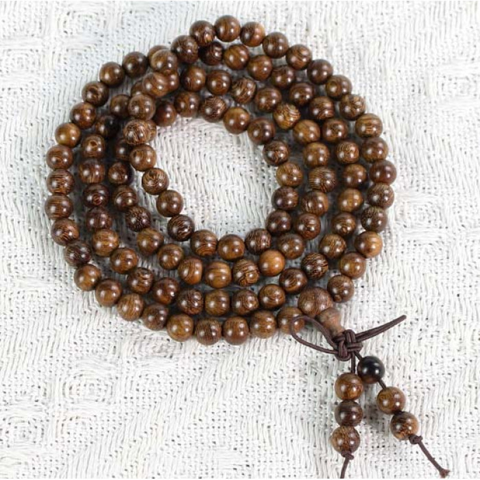 Чотки з дерева Золотий сандал 108 нам. 6мм 232/0200