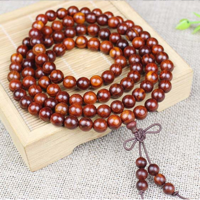 Чотки з дерева Сандал Червоний 108 нам.8мм 268/0300