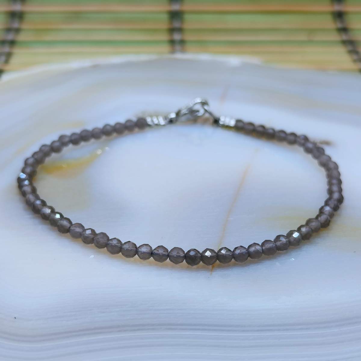 Браслет Раухтопаз огранка 3мм 0800