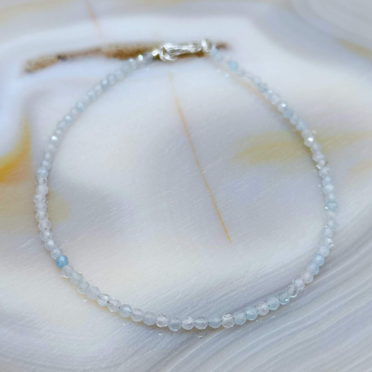 Браслет Аквамарин огранка 2мм 0850