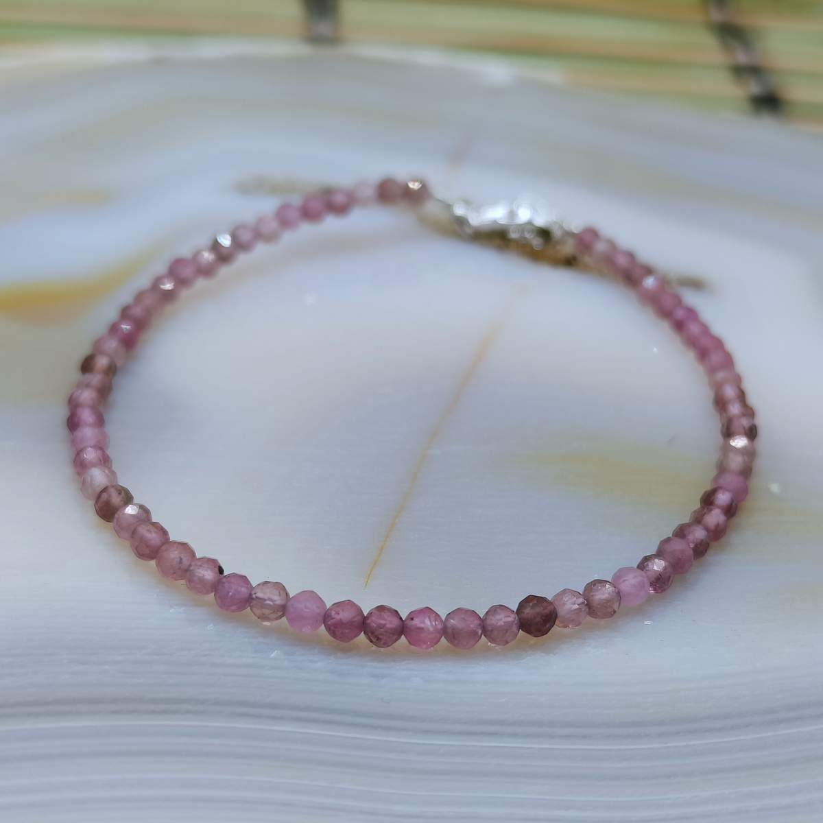 Браслет Турмалін Рожевий 2,5мм 0800