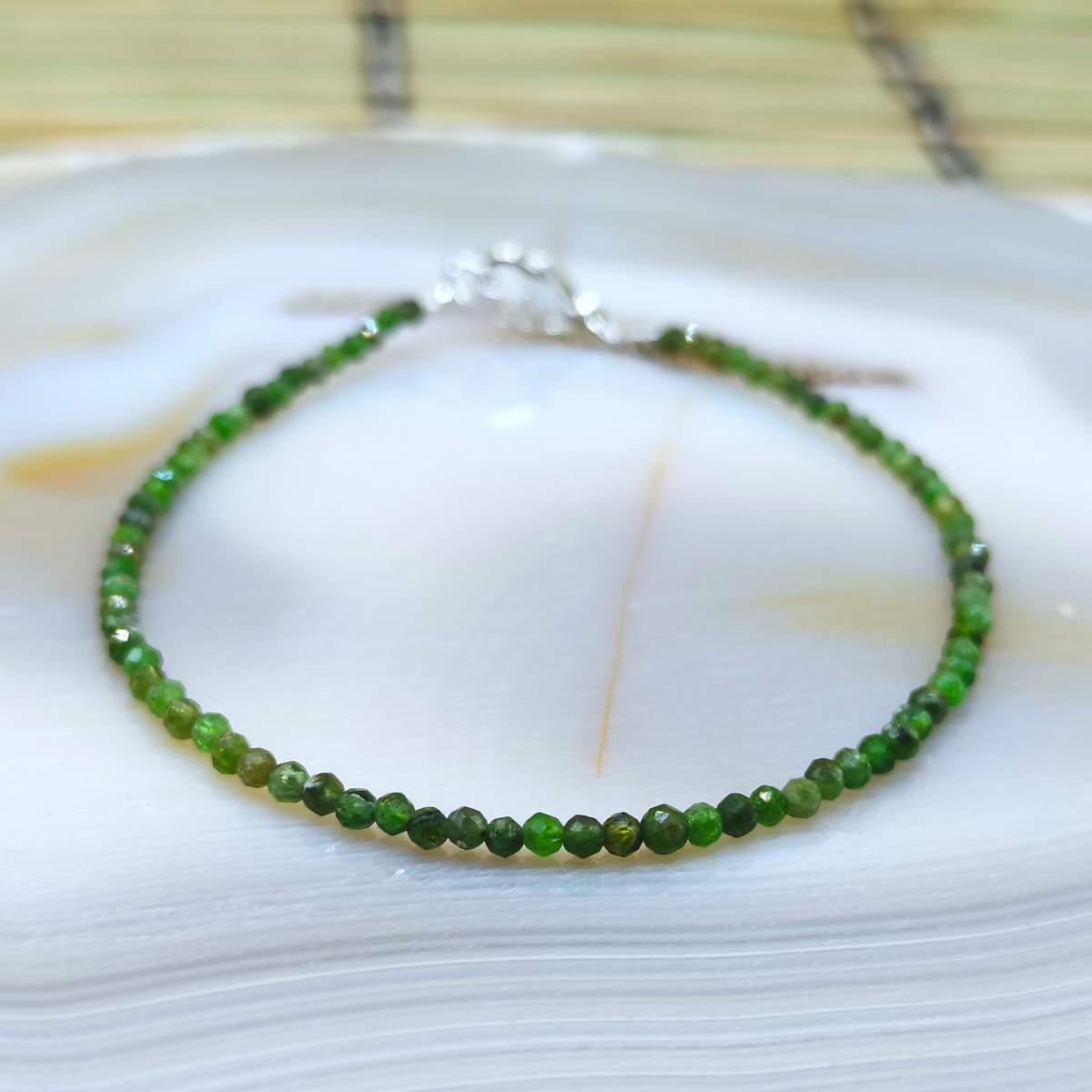 Браслет Діопсид 2мм грань 01100