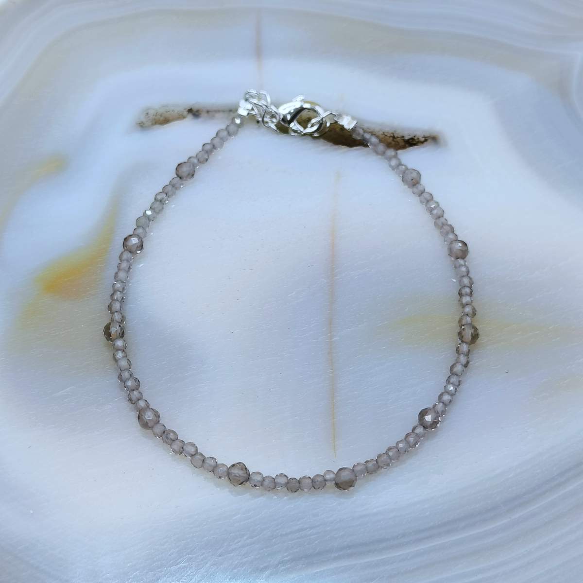 Браслет Раухтопаз /Димчастий кварц/ огранка 2мм 0800