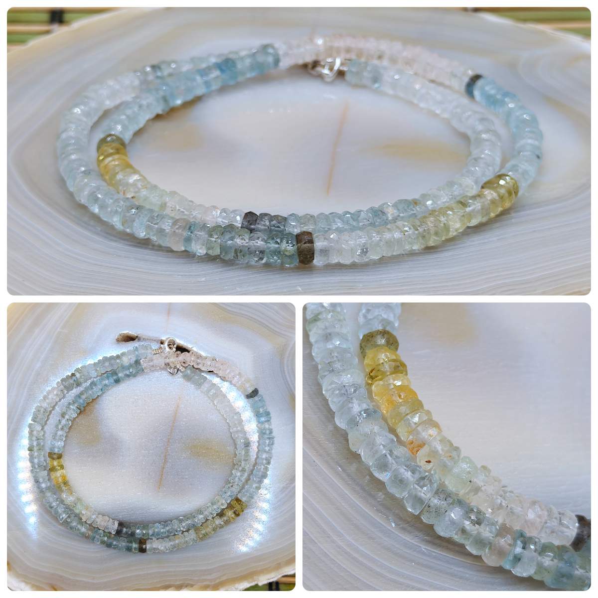 Намисто Асорті /Аквамарин,Топаз,Цитрин,Рожев.кварц/ 45см /СЗ/ 09600
